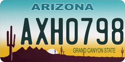 AZ license plate AXH0798