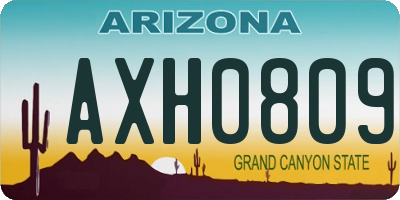 AZ license plate AXH0809