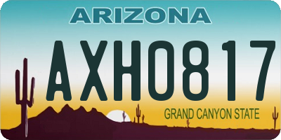 AZ license plate AXH0817