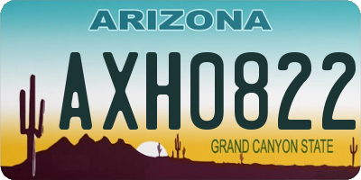 AZ license plate AXH0822