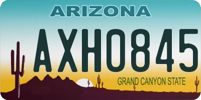 AZ license plate AXH0845