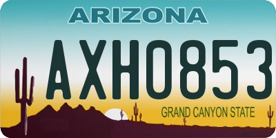 AZ license plate AXH0853