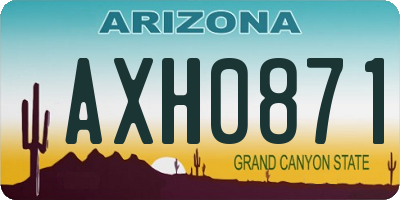 AZ license plate AXH0871