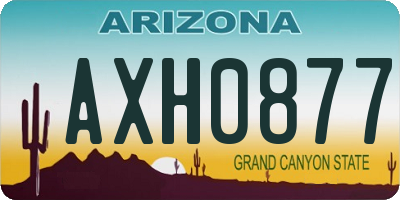 AZ license plate AXH0877