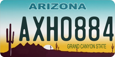 AZ license plate AXH0884