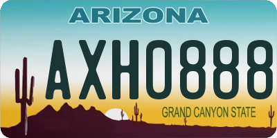 AZ license plate AXH0888
