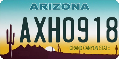 AZ license plate AXH0918