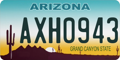 AZ license plate AXH0943