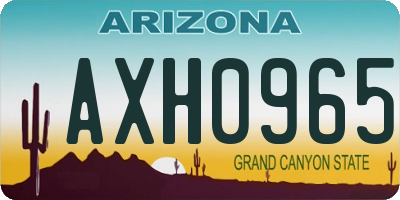 AZ license plate AXH0965