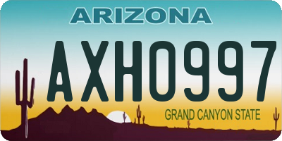 AZ license plate AXH0997