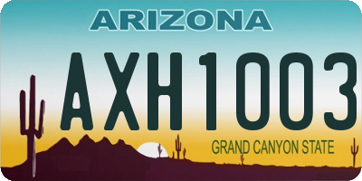 AZ license plate AXH1003