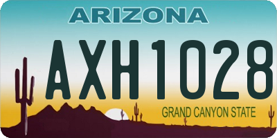 AZ license plate AXH1028
