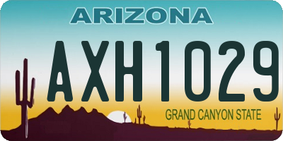 AZ license plate AXH1029