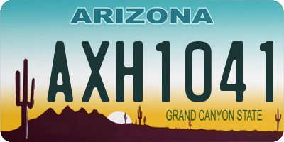 AZ license plate AXH1041