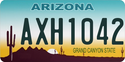 AZ license plate AXH1042