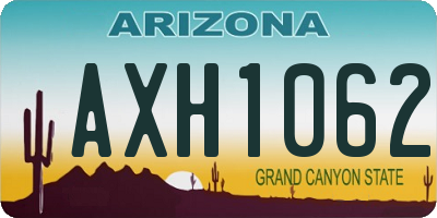 AZ license plate AXH1062