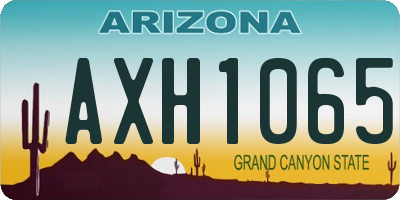 AZ license plate AXH1065
