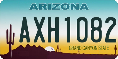 AZ license plate AXH1082