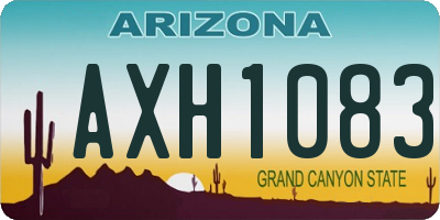 AZ license plate AXH1083