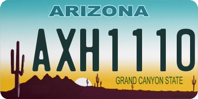 AZ license plate AXH1110