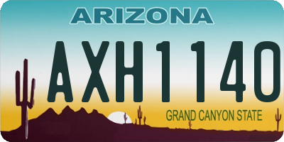 AZ license plate AXH1140