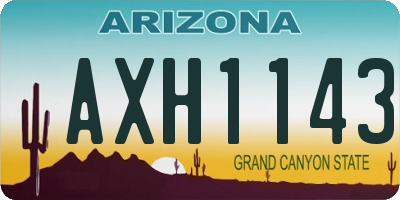 AZ license plate AXH1143