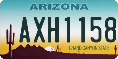 AZ license plate AXH1158