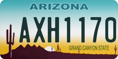 AZ license plate AXH1170