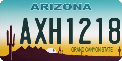 AZ license plate AXH1218
