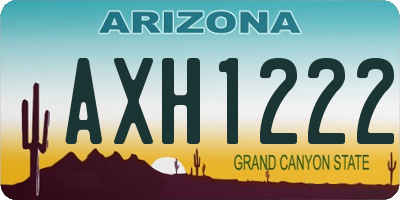 AZ license plate AXH1222