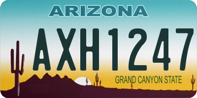 AZ license plate AXH1247