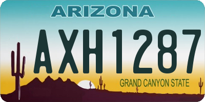 AZ license plate AXH1287