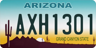 AZ license plate AXH1301