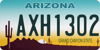 AZ license plate AXH1302