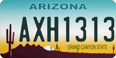 AZ license plate AXH1313