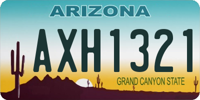 AZ license plate AXH1321