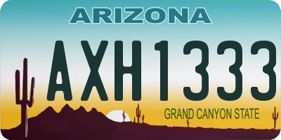 AZ license plate AXH1333