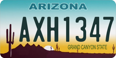 AZ license plate AXH1347