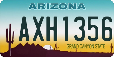 AZ license plate AXH1356