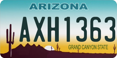 AZ license plate AXH1363