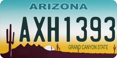 AZ license plate AXH1393