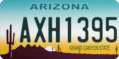 AZ license plate AXH1395