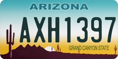 AZ license plate AXH1397