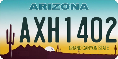 AZ license plate AXH1402