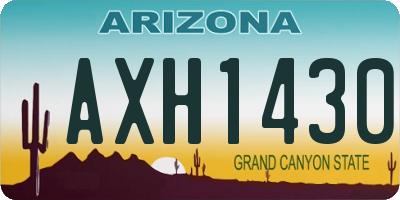 AZ license plate AXH1430