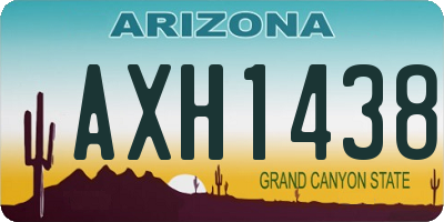 AZ license plate AXH1438