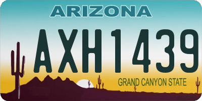 AZ license plate AXH1439