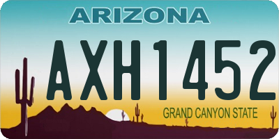 AZ license plate AXH1452