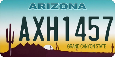 AZ license plate AXH1457