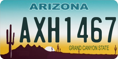 AZ license plate AXH1467
